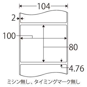 感熱ロールラベル104/100x80/605Sx6/紙管42/外